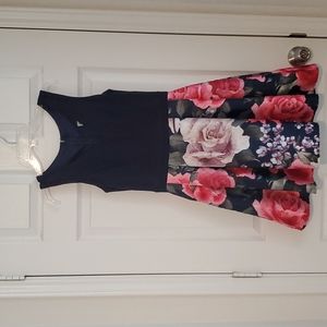 Miss Cristina Navy blue and floral dress